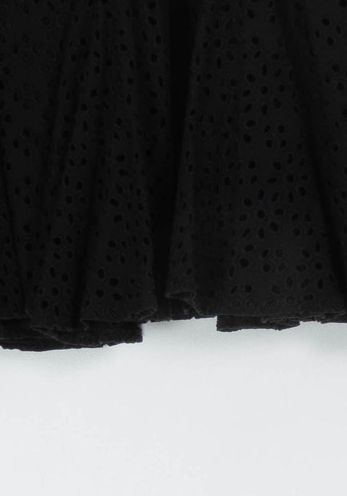 Jupe Courte Évasée Noire - Taille S/36 de la marque Paule Ka | PARAD124282 - Vendu par Paradigme - Image 3