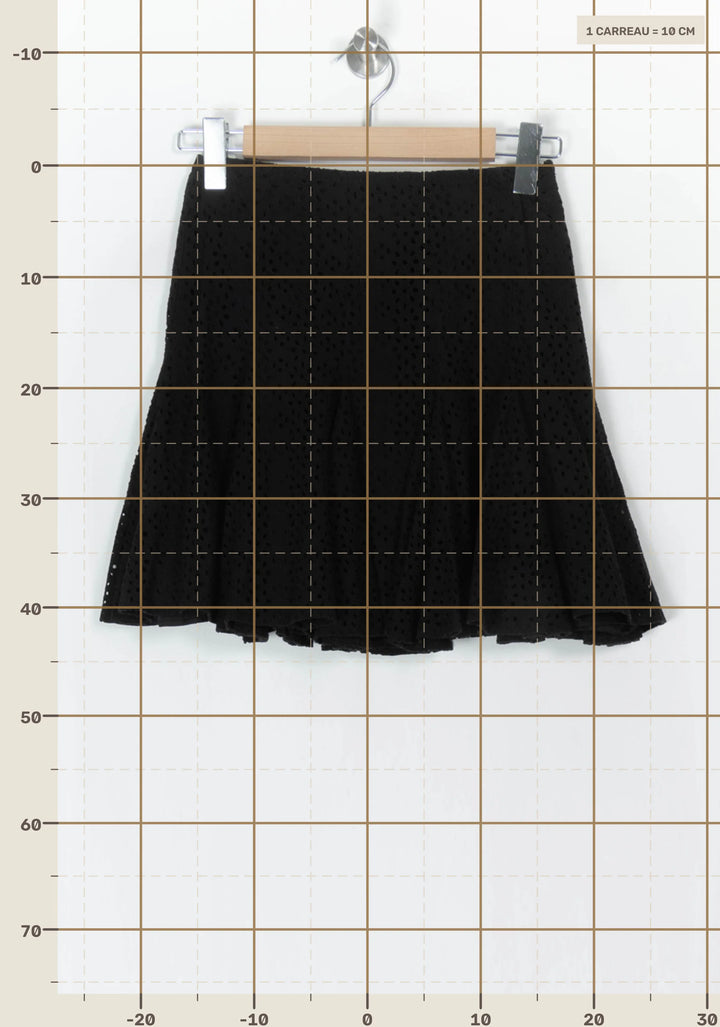 Jupe Courte Évasée Noire - Taille S/36 de la marque Paule Ka | PARAD124282 - Vendu par Paradigme - Image 4