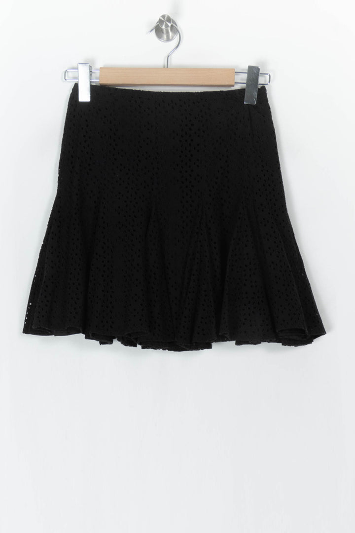 Jupe Courte Évasée Noire - Taille S/36 de la marque Paule Ka | PARAD124282 - Vendu par Paradigme - Image 2