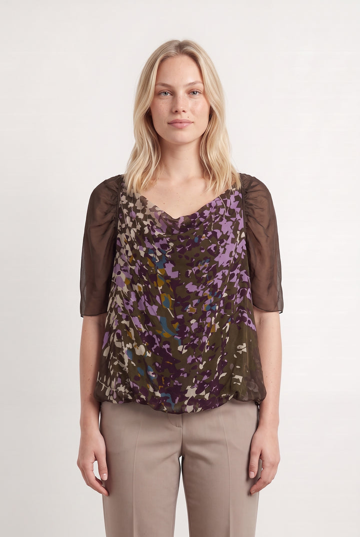 Blouse Violette et Marron - Taille L/40 de la marque Max Mara | PARAD124285 - Vendu par Paradigme - Image 1