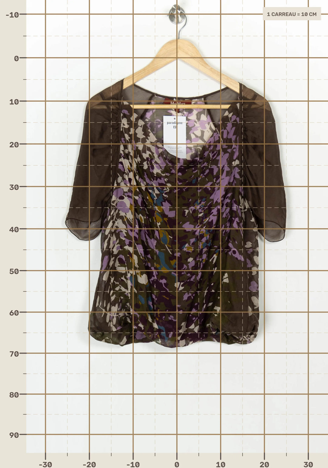 Blouse Violette et Marron - Taille L/40 de la marque Max Mara | PARAD124285 - Vendu par Paradigme - Image 4