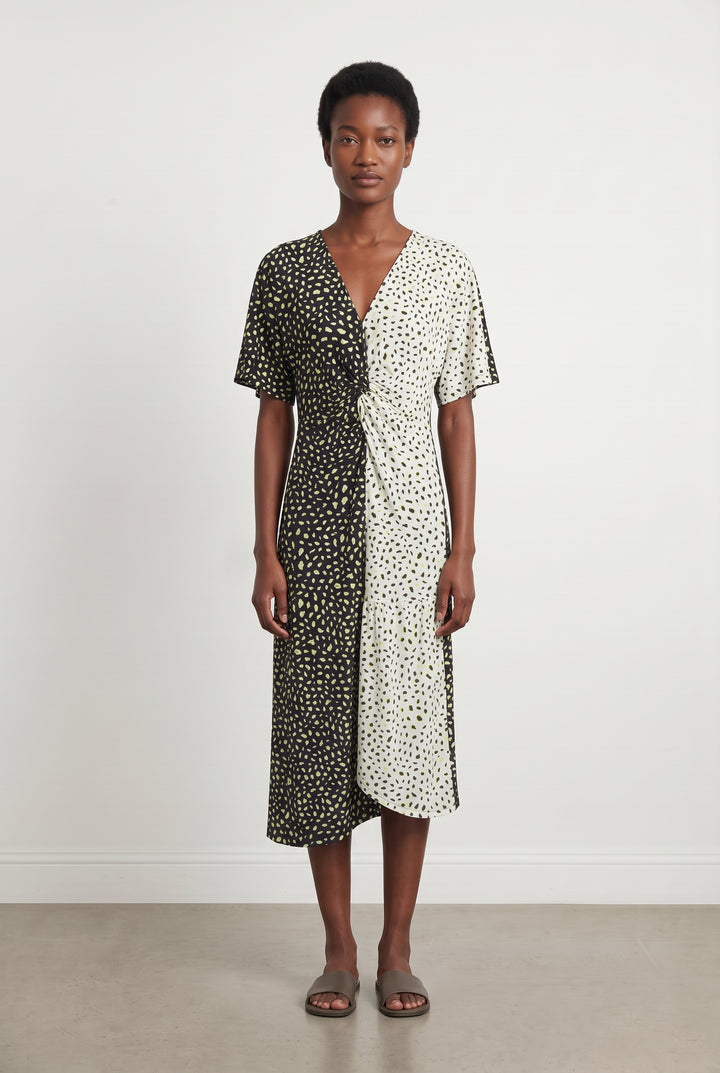 Robe Midi Noire et Blanche - Taille XS/34 de la marque Bimba y Lola | PARAD124298 - Vendu par Paradigme - Image 1