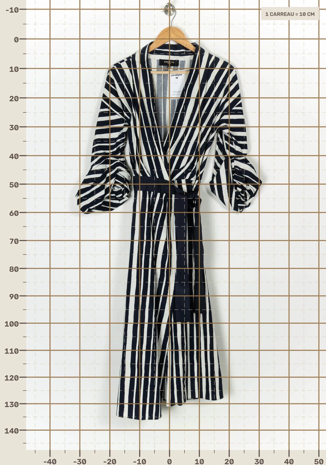 Robe Longue Bleu Marine et Blanche - Taille XL/42 de la marque Paule Ka | PARAD124301 - Vendu par Paradigme - Image 4