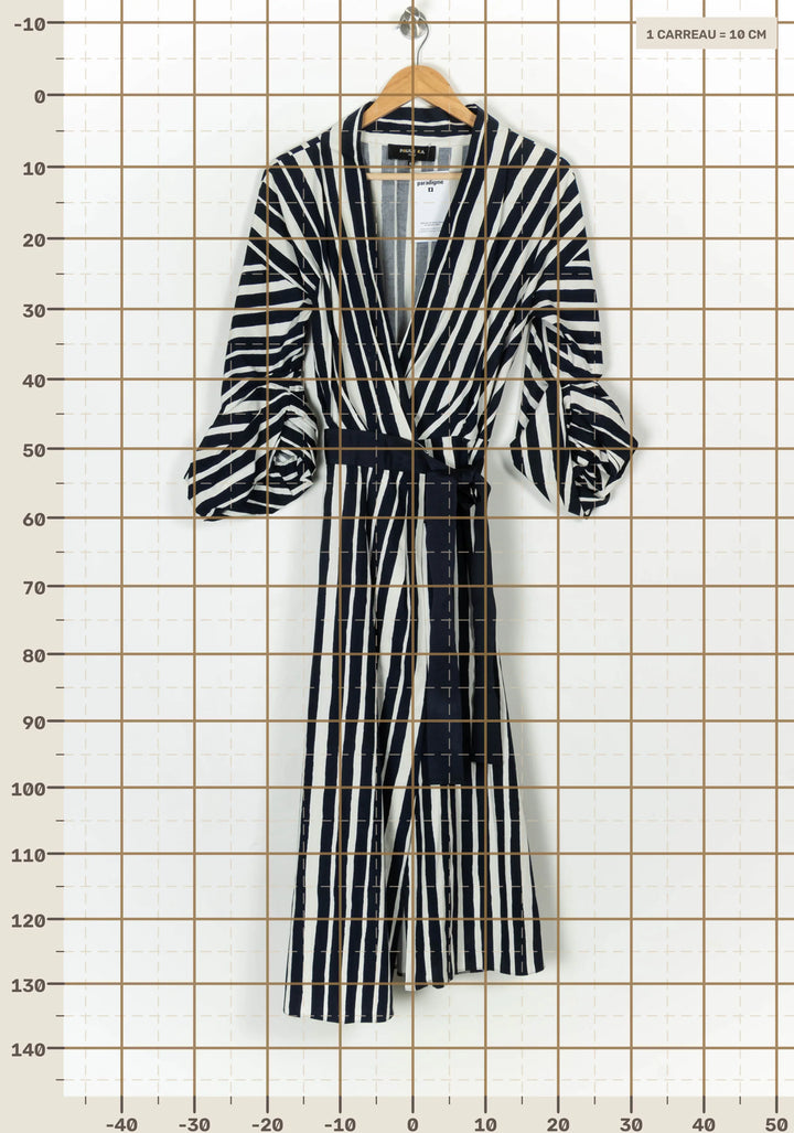 Robe Longue Bleu Marine et Blanche - Taille XL/42 de la marque Paule Ka | PARAD124301 - Vendu par Paradigme - Image 4