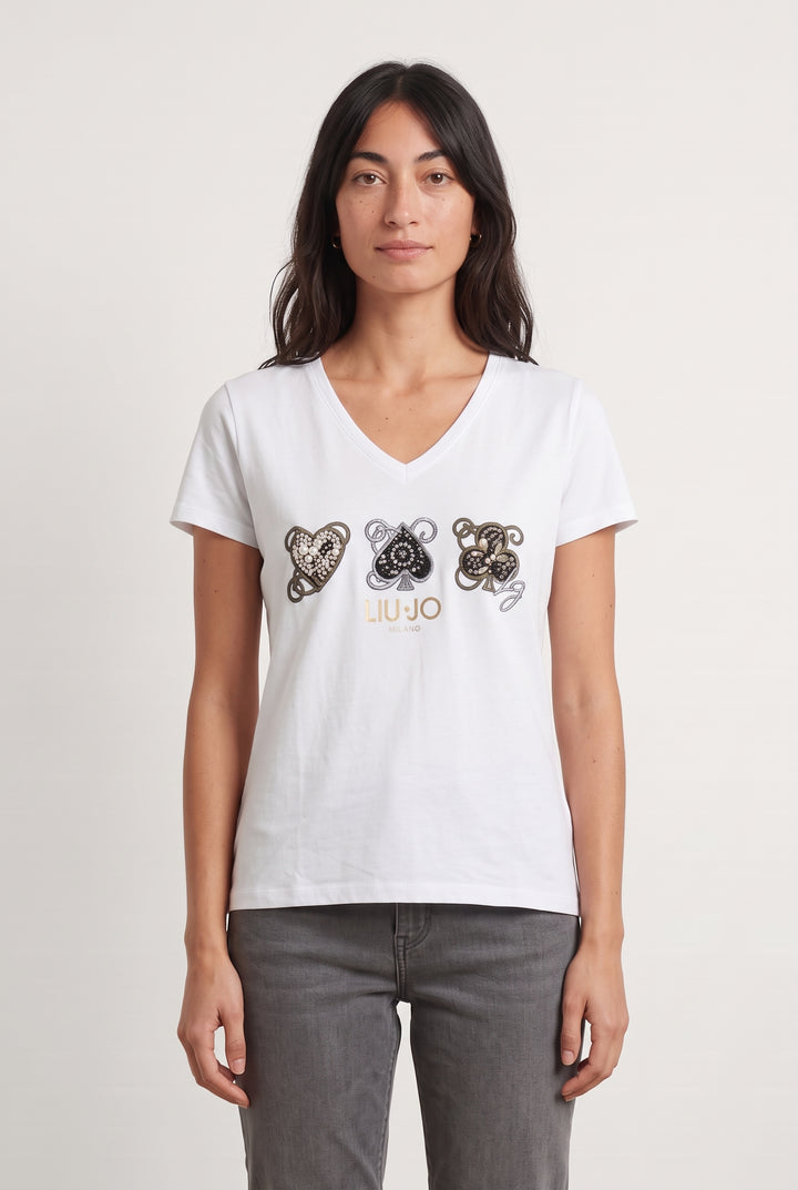 Tee-Shirt Blanc - Taille M/38 de la marque Liu Jo | PARAD124308 - Vendu par Paradigme - Image 1