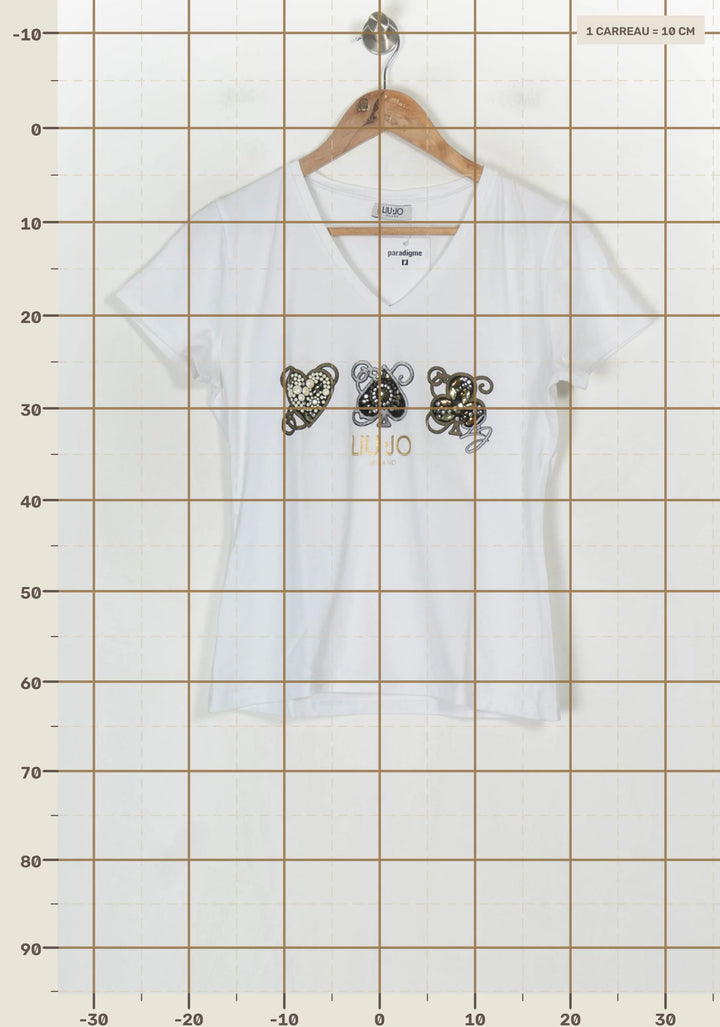 Tee-Shirt Blanc - Taille M/38 de la marque Liu Jo | PARAD124308 - Vendu par Paradigme - Image 4