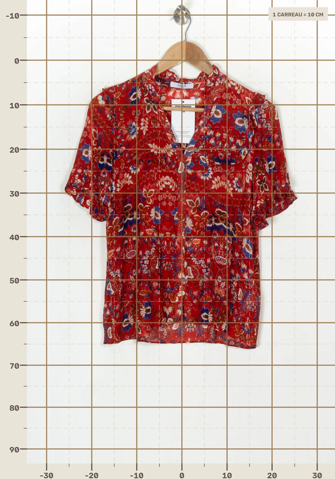Blouse Rouge et Bleue - Taille L/40 de la marque ZAPA | PARAD124312 - Vendu par Paradigme - Image 4