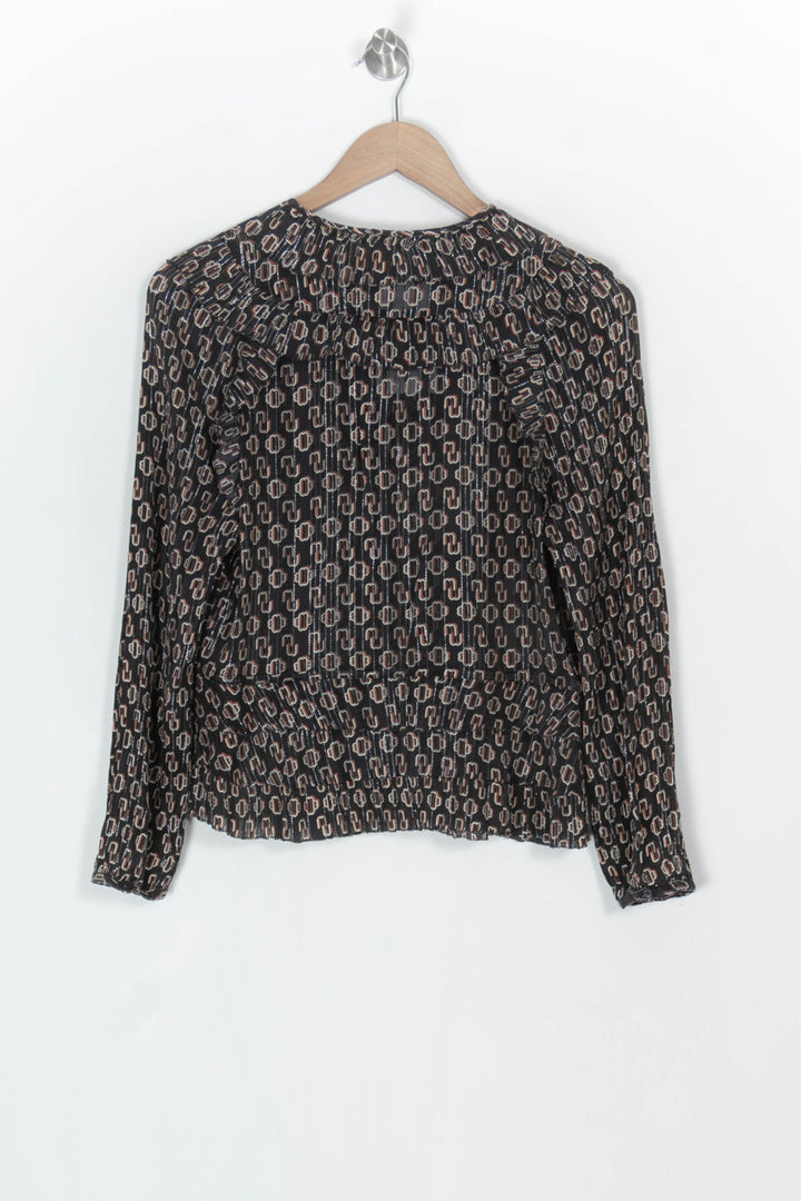 Blouse Noire et Marron - Taille M/38 de la marque Maje | PARAD124314 - Vendu par Paradigme - Image 5