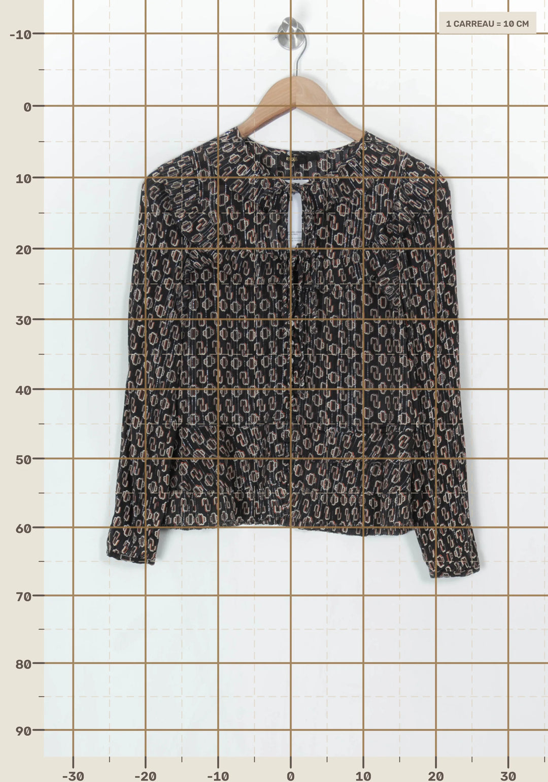 Blouse Noire et Marron - Taille M/38 de la marque Maje | PARAD124314 - Vendu par Paradigme - Image 4