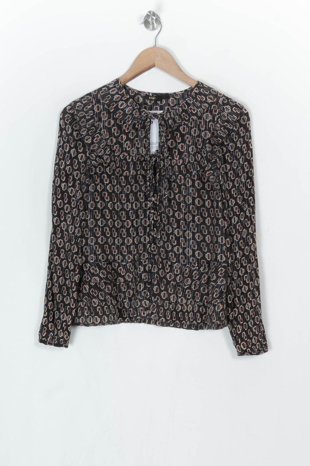 Blouse Noire et Marron - Taille M/38 de la marque Maje | PARAD124314 - Vendu par Paradigme - Image 2