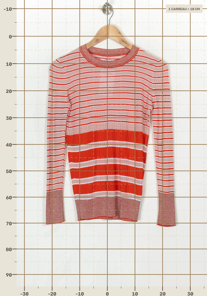 Pull Rose et Rouge - Taille L/40 de la marque Sandro | PARAD124319 - Vendu par Paradigme - Image 4