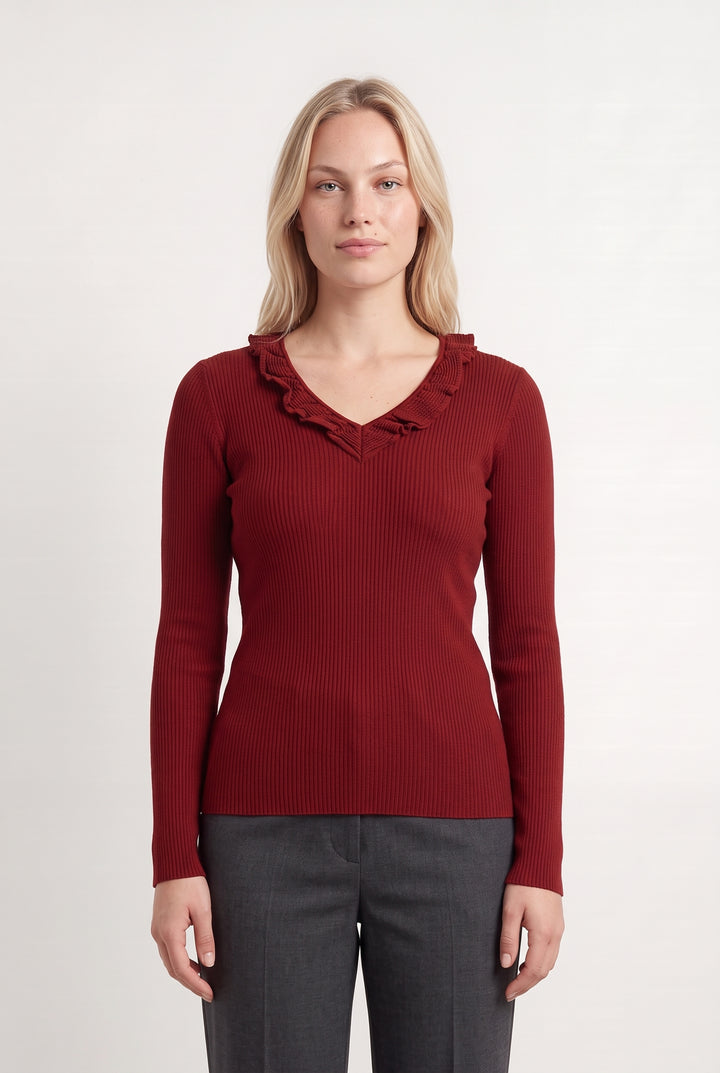 Pull Bordeaux - Taille L/40 de la marque Sandro | PARAD124320 - Vendu par Paradigme - Image 1