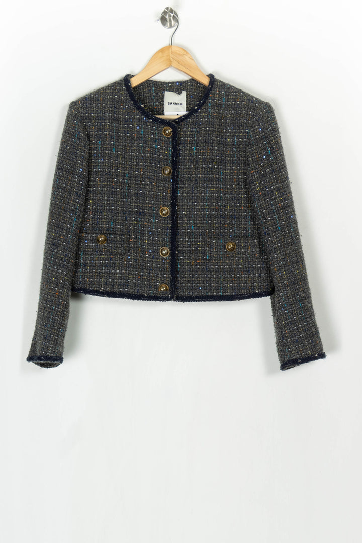 Veste Grise - Taille L/40 de la marque Sandro | PARAD124329 - Vendu par Paradigme - Image 2