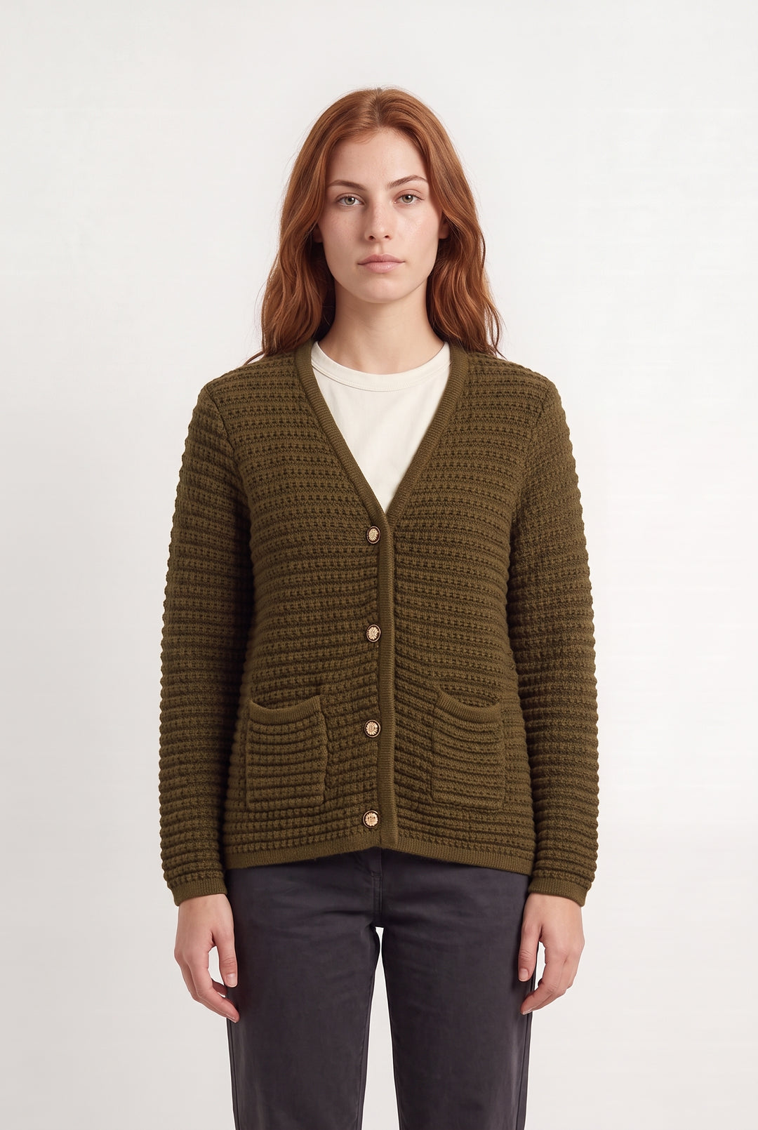 Gilet Vert Kaki - Taille S/36 de la marque Sézane | PARAD124331 - Vendu par Paradigme - Image 1