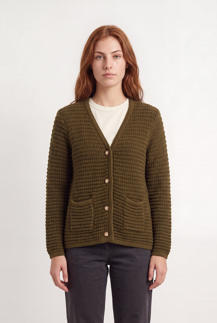 Gilet Vert Kaki - Taille S/36 de la marque Sézane | PARAD124331 - Vendu par Paradigme - Image 1