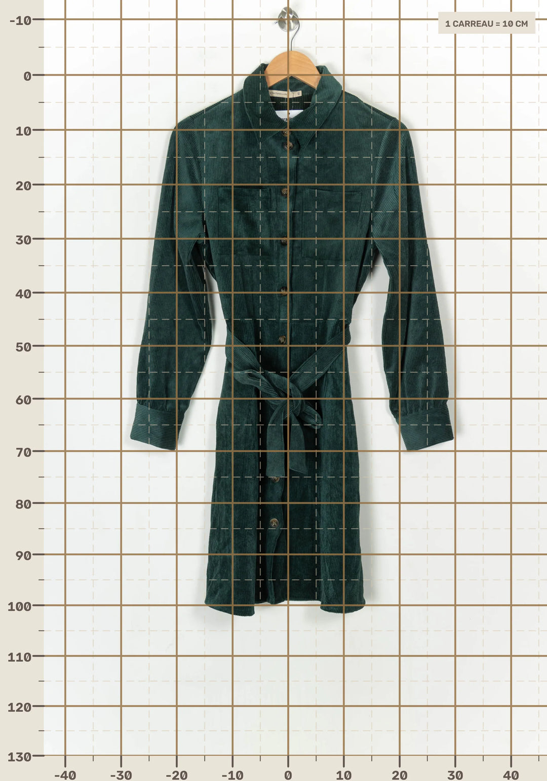 Robe Chemise Verte - Taille L/40 de la marque La Fée Maraboutée | PARAD124336 - Vendu par Paradigme - Image 4