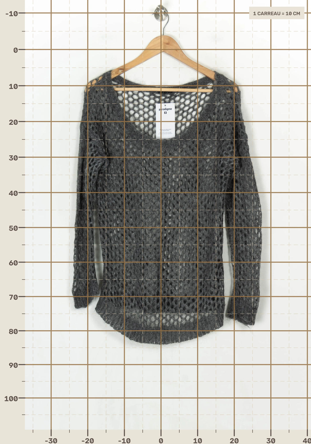 Pull ajouré gris foncé - Taille XL/42 de la marque IKKS | PARAD124338 - Vendu par Paradigme - Image 4