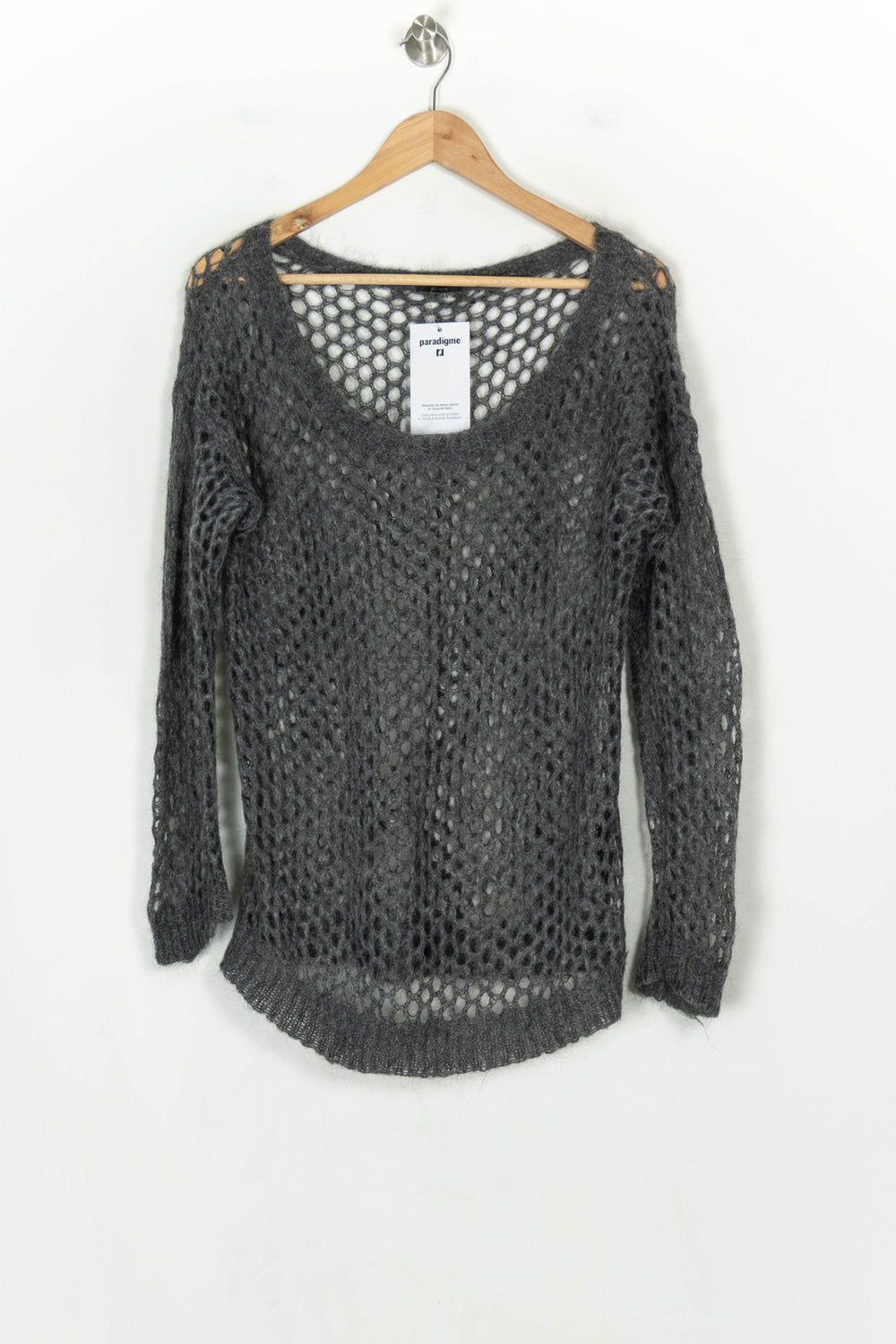 Pull ajouré gris foncé - Taille XL/42 de la marque IKKS | PARAD124338 - Vendu par Paradigme - Image 2