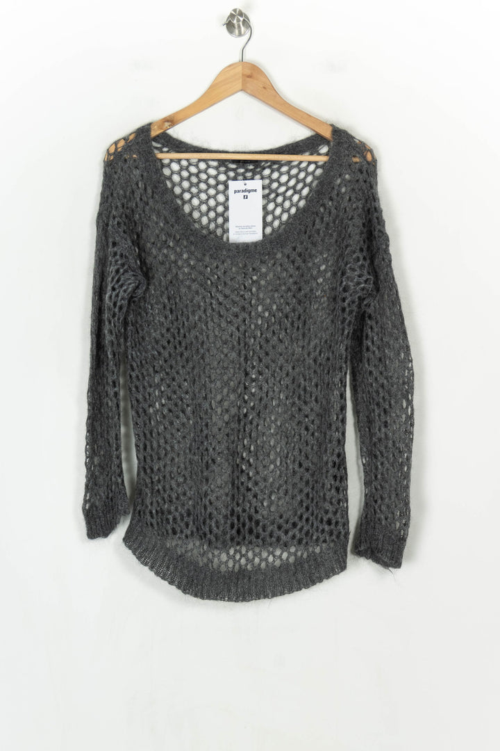 Pull ajouré gris foncé - Taille XL/42 de la marque IKKS | PARAD124338 - Vendu par Paradigme - Image 2