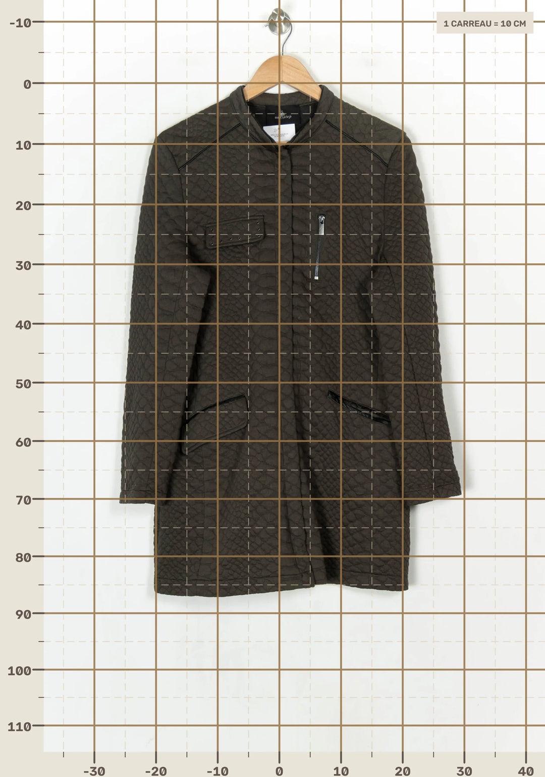 Manteau Matelassé Vert - Taille XXL/44 de la marque One Step | PARAD124339 - Vendu par Paradigme - Image 4