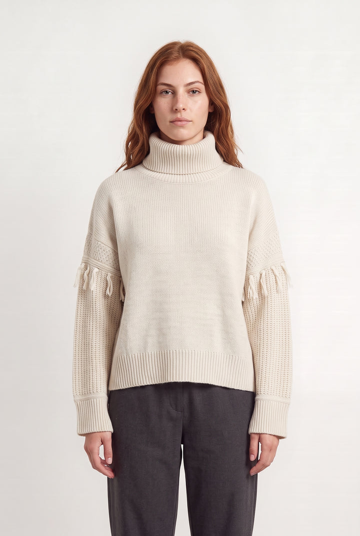 Pull À Col Roulé Beige - Taille M/38 de la marque La Fée Maraboutée | PARAD124340 - Vendu par Paradigme - Image 1