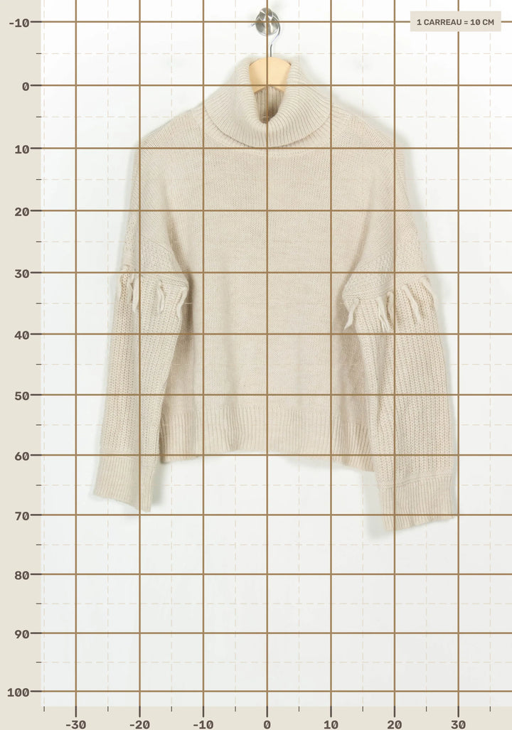 Pull À Col Roulé Beige - Taille M/38 de la marque La Fée Maraboutée | PARAD124340 - Vendu par Paradigme - Image 4