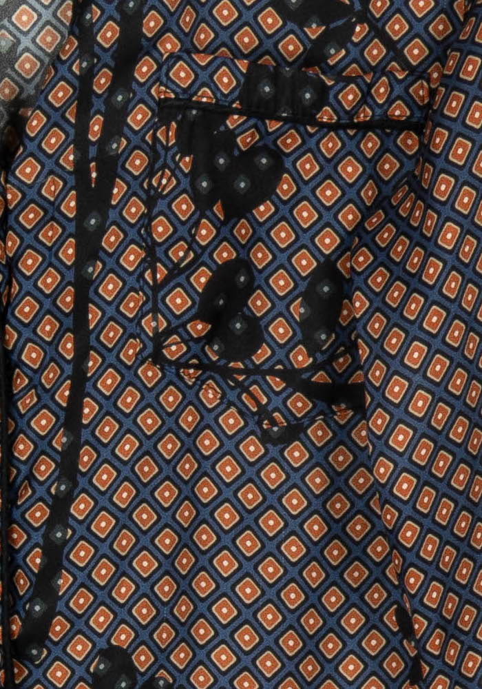 Chemisier Bleu et Orange - Taille M/38 de la marque La Fée Maraboutée | PARAD124343 - Vendu par Paradigme - Image 3