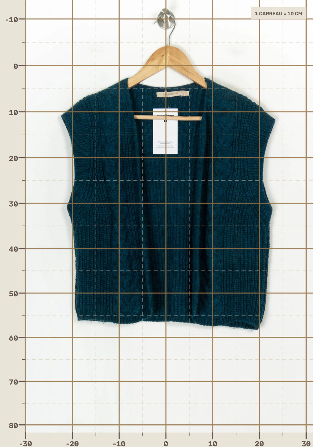 Gilet Sans Manches Bleu - Taille S/36 de la marque La Fée Maraboutée | PARAD124344 - Vendu par Paradigme - Image 4