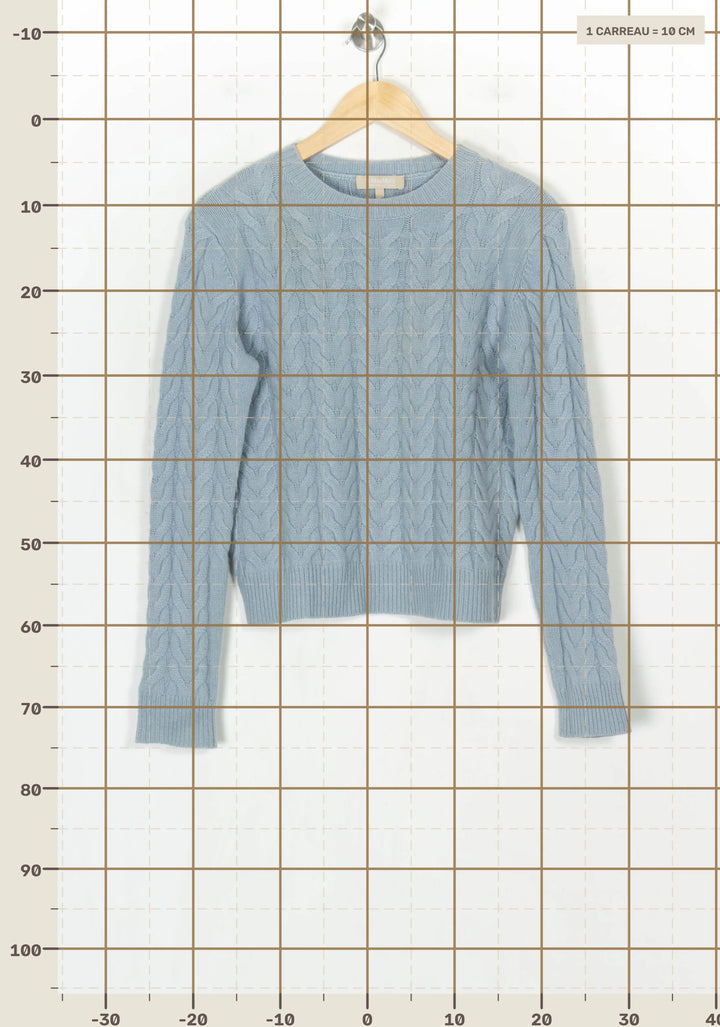 Pull Torsadé Bleu - Taille S/36 de la marque Max Mara | PARAD124345 - Vendu par Paradigme - Image 4