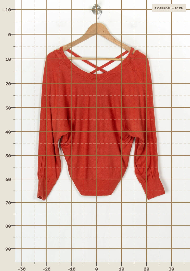 Pull Orange - Taille S/36 de la marque La Fée Maraboutée | PARAD124347 - Vendu par Paradigme - Image 4