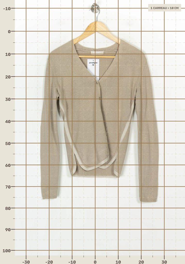 Cardigan Beige - Taille S/36 de la marque Max Mara | PARAD124349 - Vendu par Paradigme - Image 4