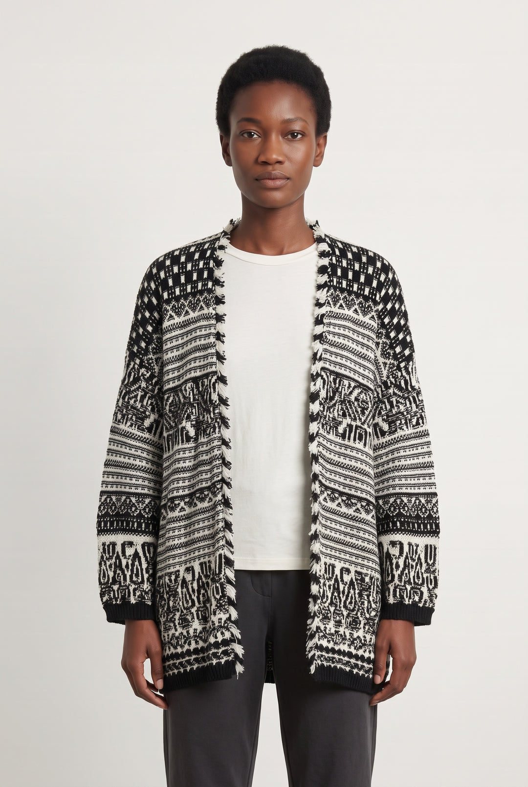 Gilet Noir et Blanc - Taille S/36 de la marque La Fée Maraboutée | PARAD124353 - Vendu par Paradigme - Image 1