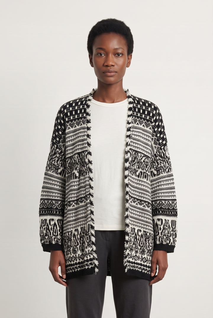 Gilet Noir et Blanc - Taille S/36 de la marque La Fée Maraboutée | PARAD124353 - Vendu par Paradigme - Image 1