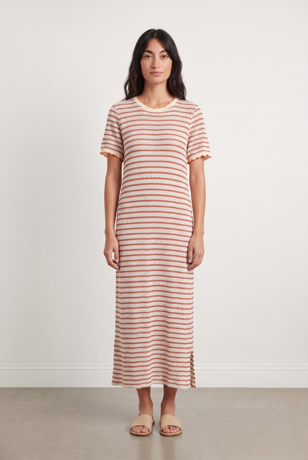 Robe Longue Écrue et Orange - Taille XS/34 de la marque Imprevu | PARAD124356 - Vendu par Paradigme - Image 1