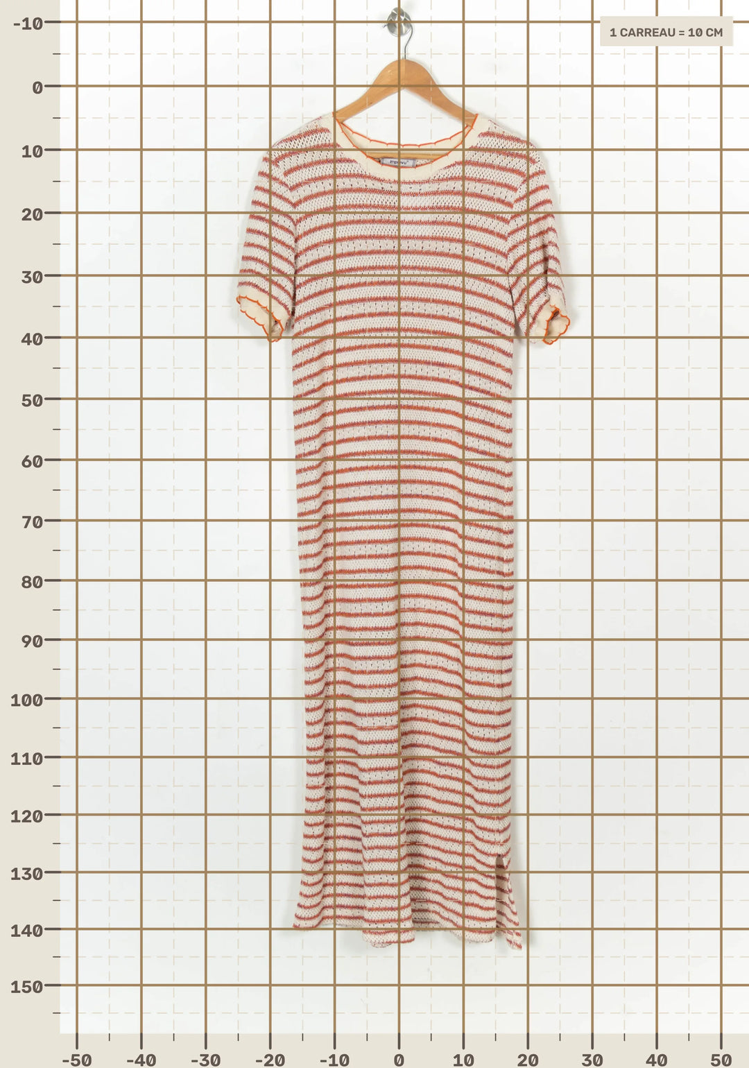Robe Longue Écrue et Orange - Taille XS/34 de la marque Imprevu | PARAD124356 - Vendu par Paradigme - Image 4