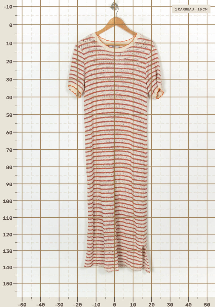 Robe Longue Écrue et Orange - Taille XS/34 de la marque Imprevu | PARAD124356 - Vendu par Paradigme - Image 4