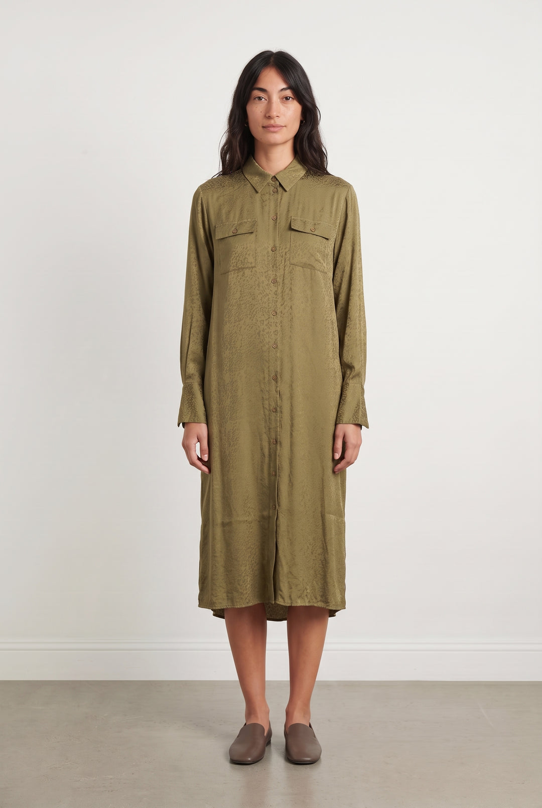 Robe Chemise Vert Olive - Taille XS/34 de la marque Imprevu | PARAD124362 - Vendu par Paradigme - Image 1