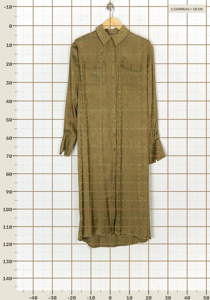 Robe Chemise Vert Olive - Taille XS/34 de la marque Imprevu | PARAD124362 - Vendu par Paradigme - Image 4