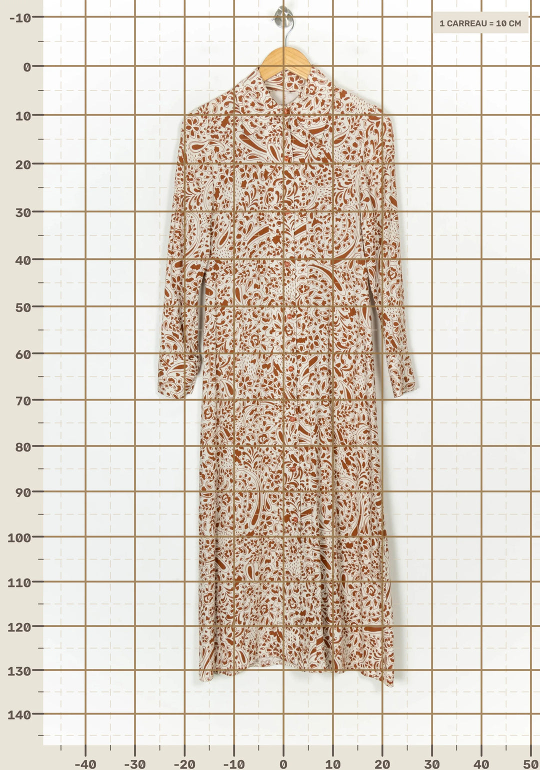 Robe Longue Orange et Écrue - Taille XS/34 de la marque Imprevu | PARAD124364 - Vendu par Paradigme - Image 4