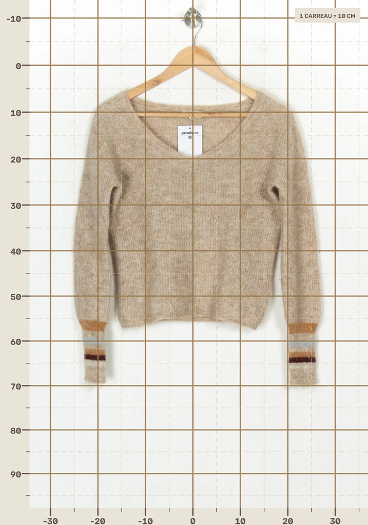 Pull Beige - Taille S/36 de la marque Caroll | PARAD124367 - Vendu par Paradigme - Image 4