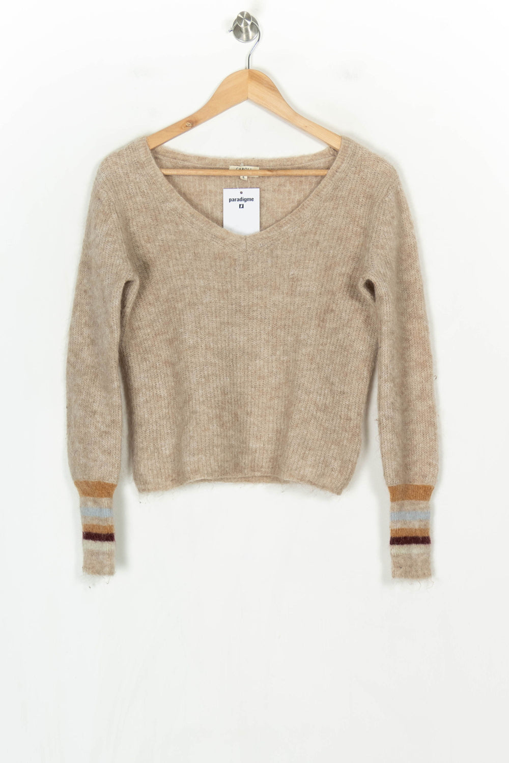 Pull Beige - Taille S/36 de la marque Caroll | PARAD124367 - Vendu par Paradigme - Image 2
