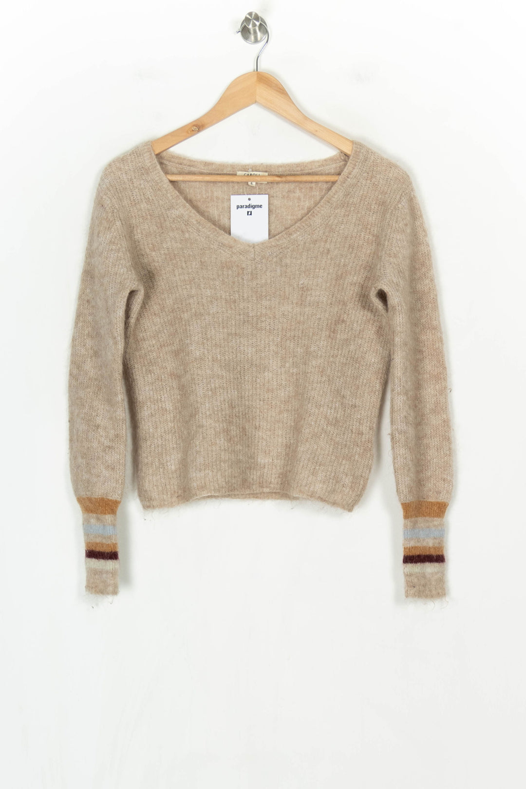 Pull Beige - Taille S/36 de la marque Caroll | PARAD124367 - Vendu par Paradigme - Image 2