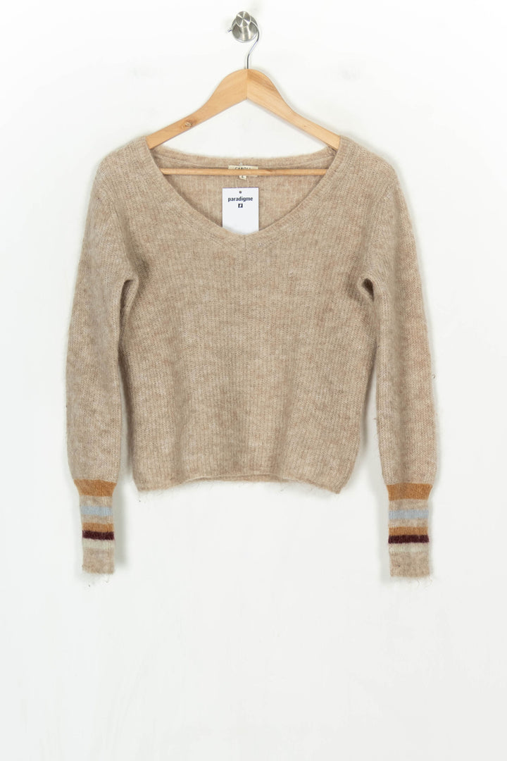 Pull Beige - Taille S/36 de la marque Caroll | PARAD124367 - Vendu par Paradigme - Image 2