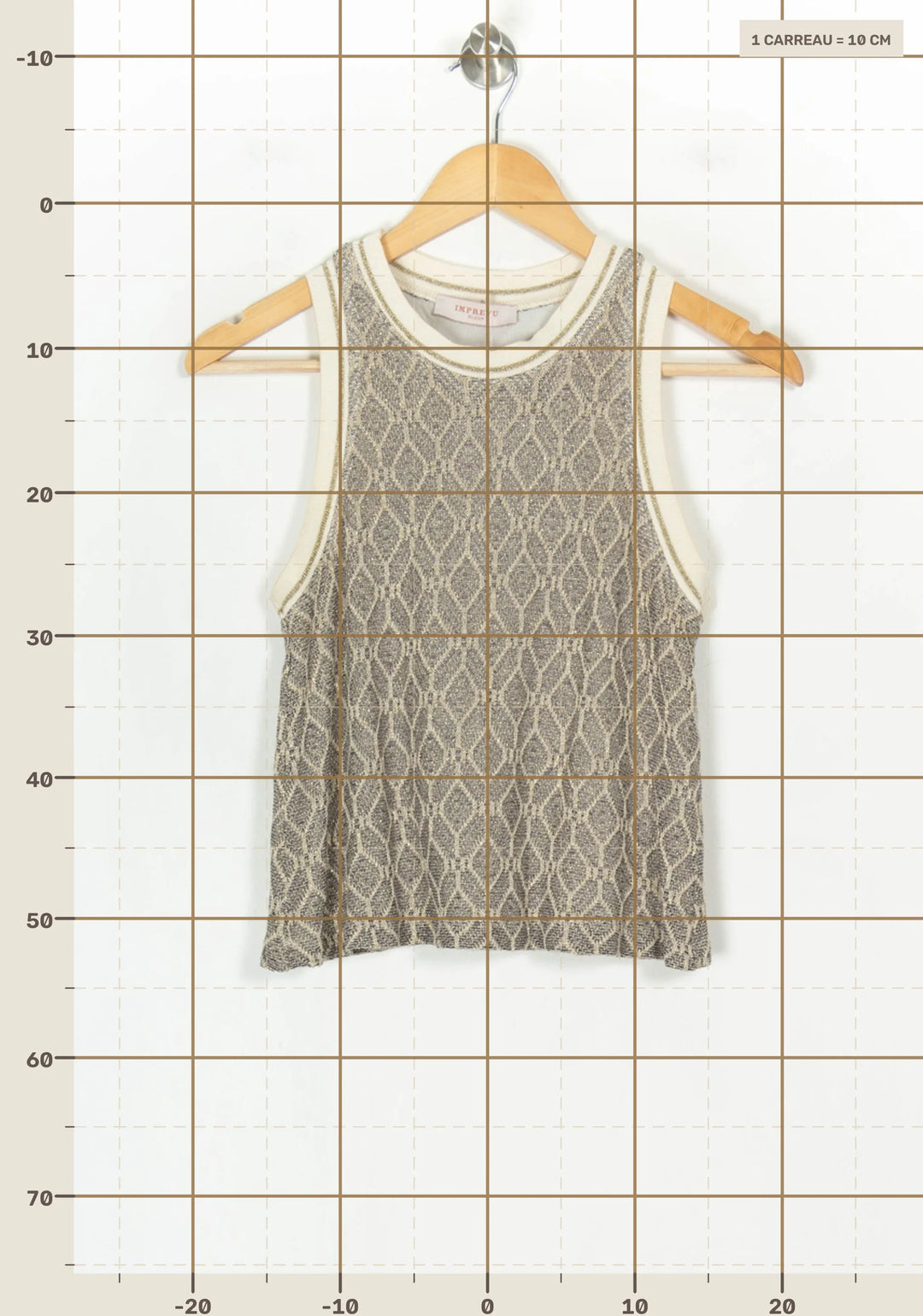 Débardeur Gris et Beige - Taille XS/34 de la marque Imprevu | PARAD124370 - Vendu par Paradigme - Image 4