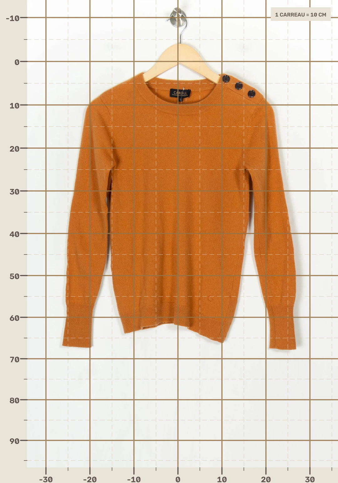 Pull Orange - Taille S/36 de la marque Caroll | PARAD124373 - Vendu par Paradigme - Image 4