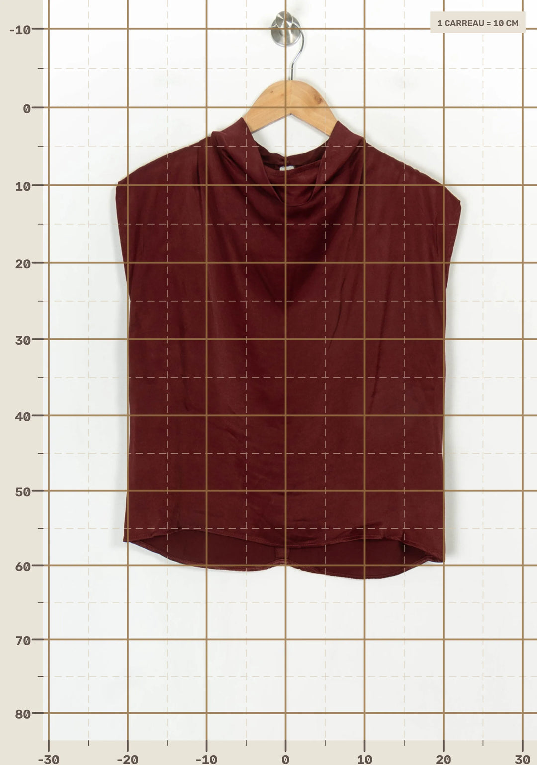 Blouse Sans Manches Bordeaux - Taille XS/34 de la marque Imprevu | PARAD124377 - Vendu par Paradigme - Image 4