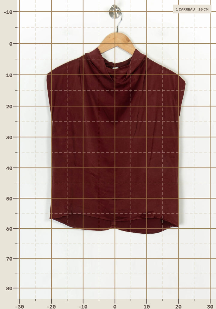 Blouse Sans Manches Bordeaux - Taille XS/34 de la marque Imprevu | PARAD124377 - Vendu par Paradigme - Image 4