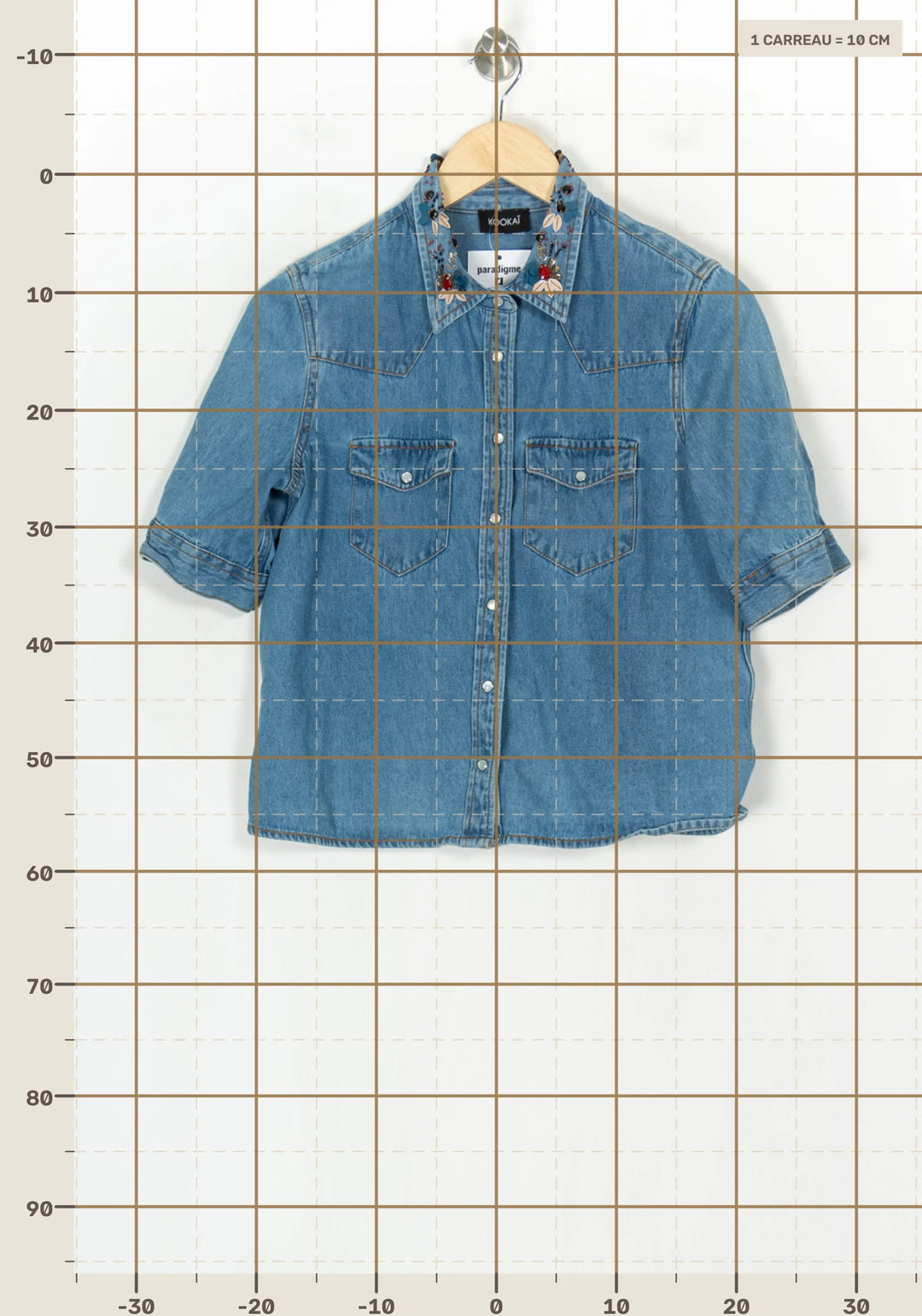 Chemise En Jean Bleue - Taille S/36 de la marque Kookai | PARAD124385 - Vendu par Paradigme - Image 4