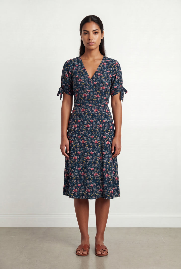 Robe Midi Bleu Marine et Rose - Taille L/40 de la marque Kookai | PARAD124386 - Vendu par Paradigme - Image 1