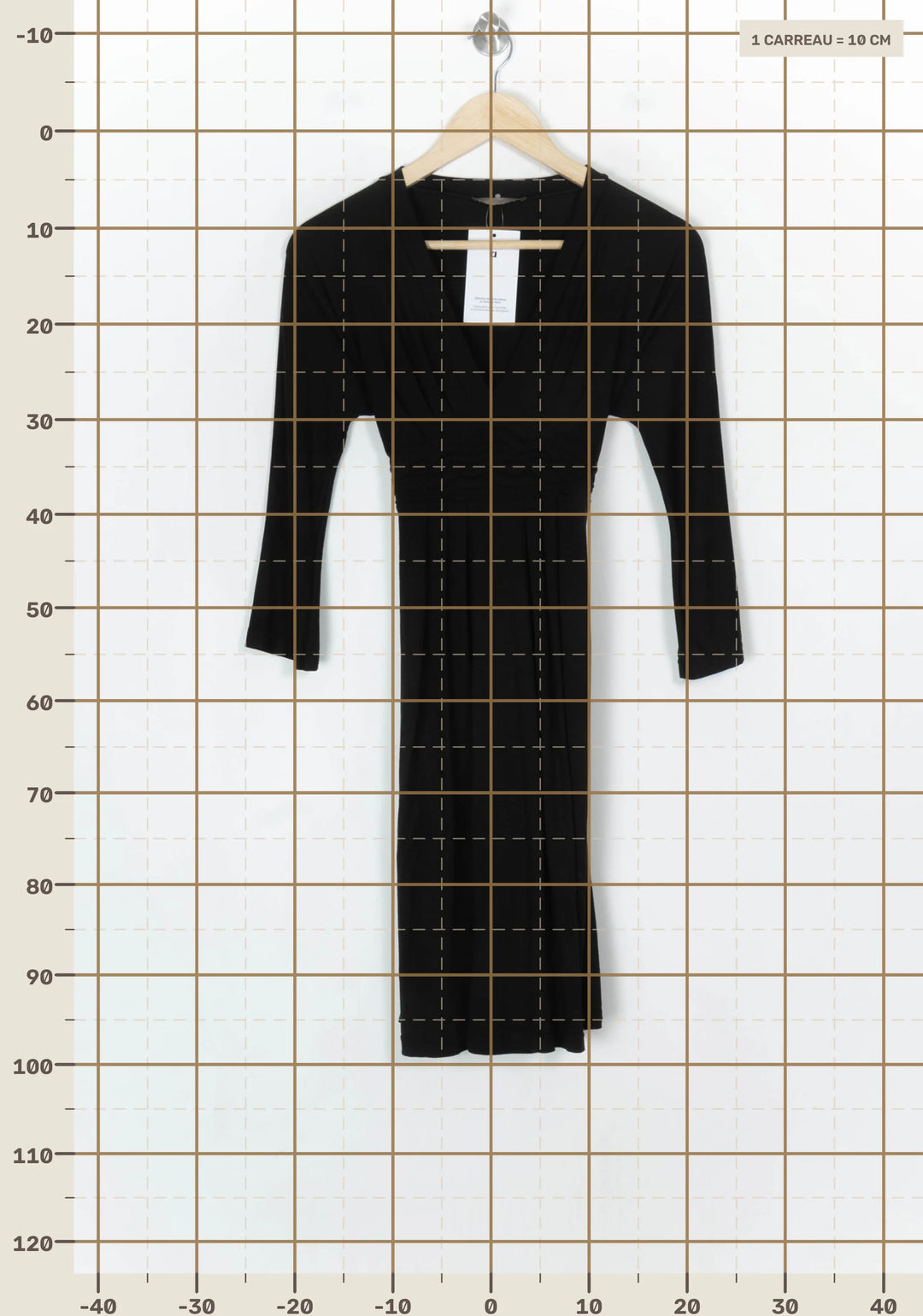 Robe Midi Cache-Cœur Noire - Taille M/38 de la marque ZAPA | PARAD124387 - Vendu par Paradigme - Image 4